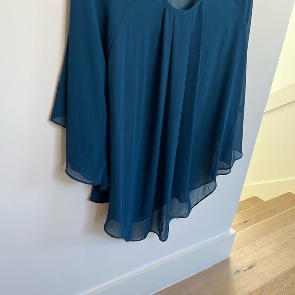 Sheer Navy Blue High Low Shrug Blouse | Poshmark - Picture 4 of 10